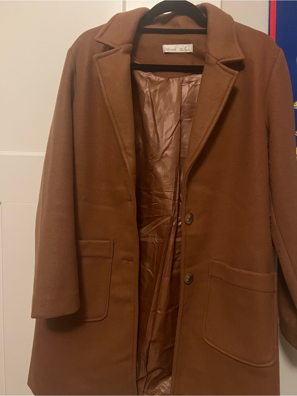 Women’s Be Cool  Brown Wool-Blend Overcoat